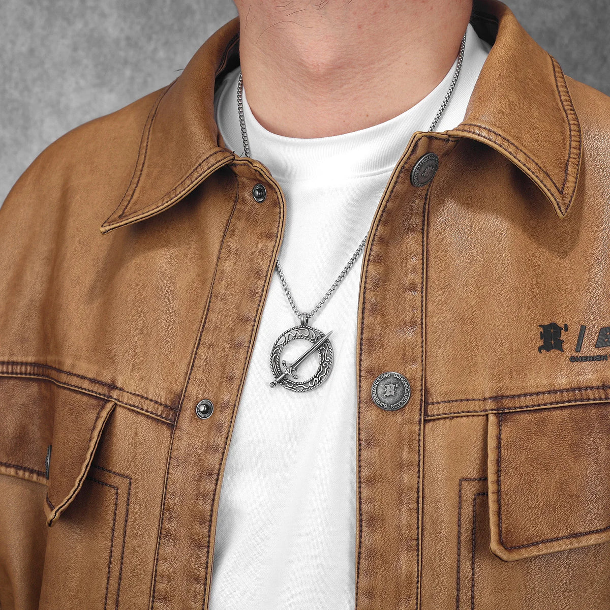 PENDRA Courage Sword Steel Necklace
