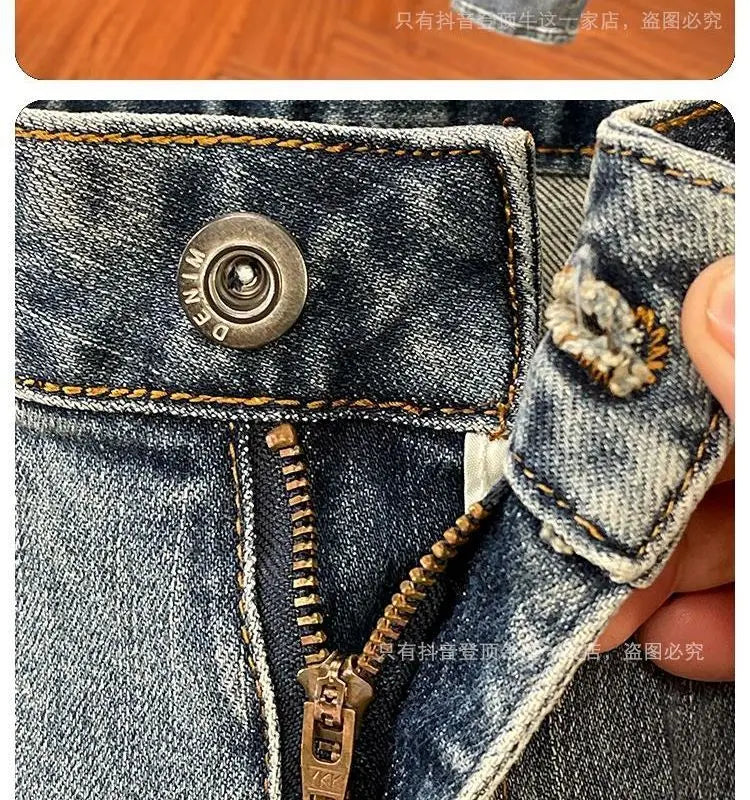 PENDRA Korean Cargo Paint Jeans