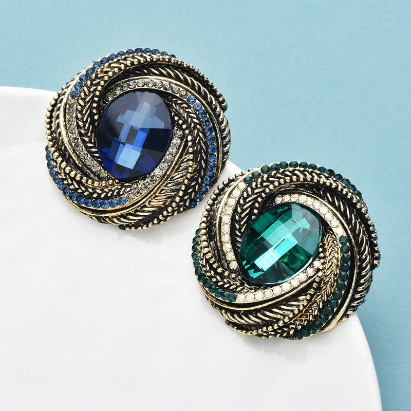 PENDRA Aurette 2-Color Vintage Rhinestone Round Brooch