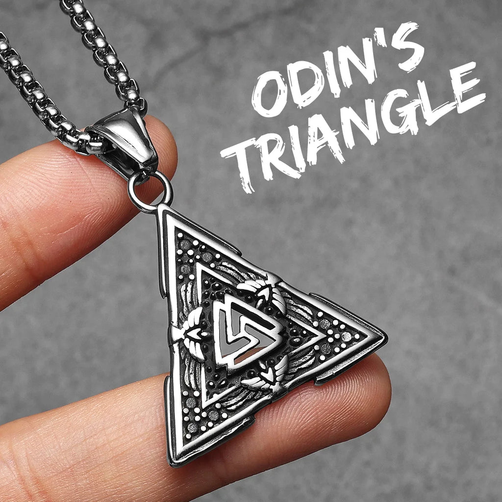 PENDRA Odin's Triangle Steel Necklace