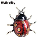 PENDRA Red Enamel Beetle Brooch