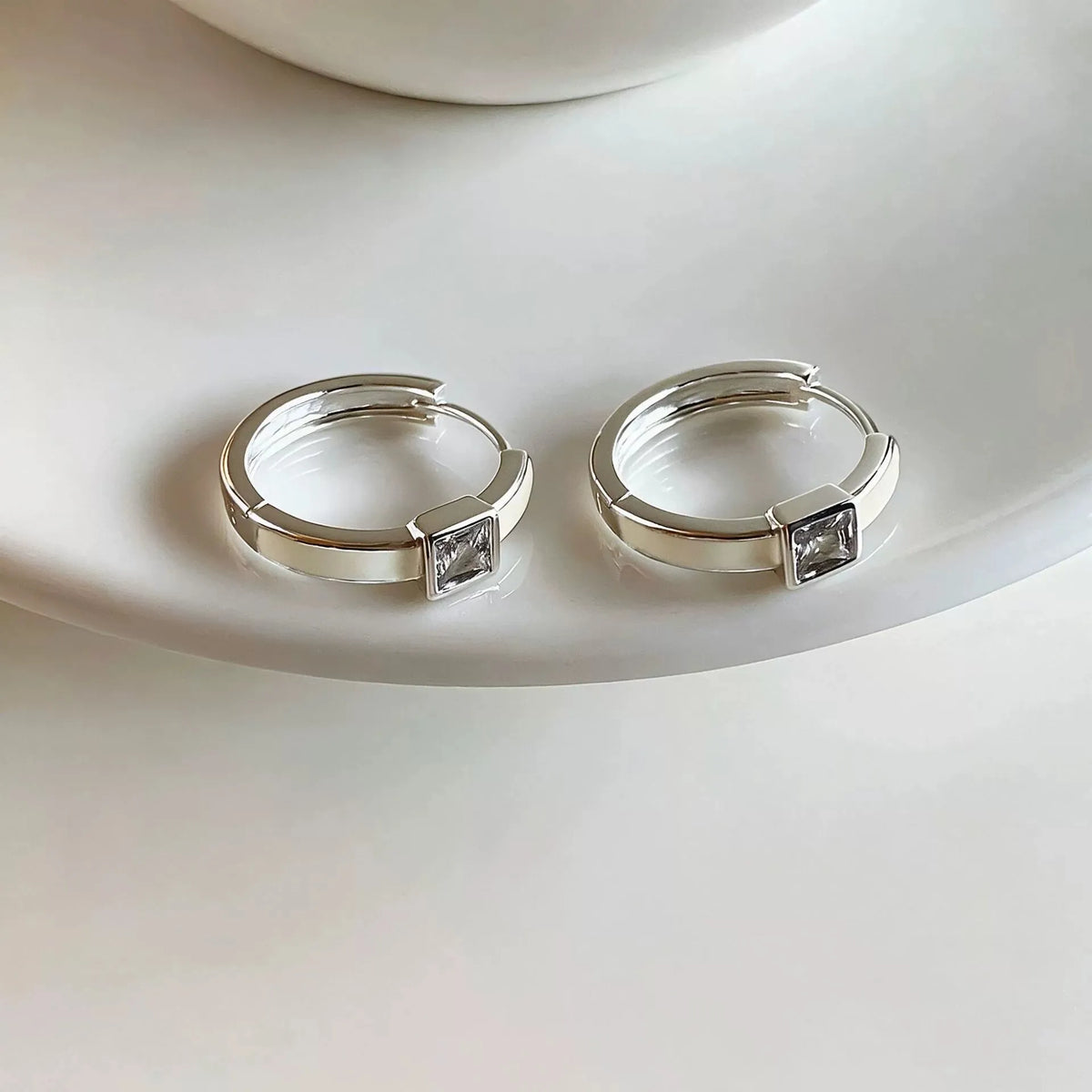 VENTFILLE 925 Sterling Silve Geometry Hoop Earring for Women Frosting Classic Minimalist Versatile Wide Jewelry Gift Dropship
