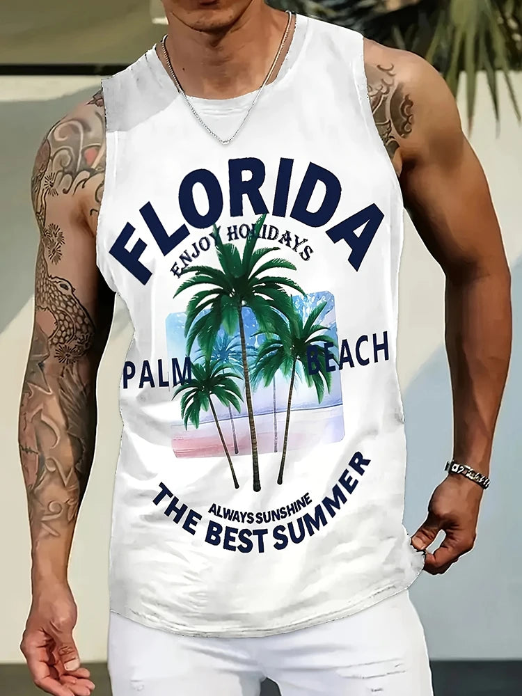 PENDRA Sports Sleeveless Hawaiian T-Shirt