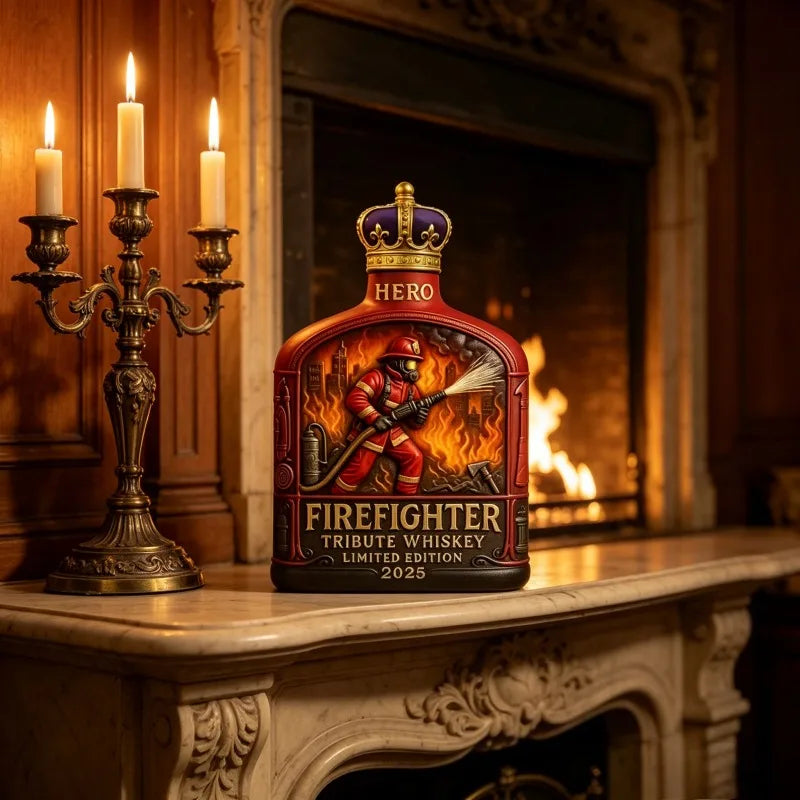 2026 Limited Edition Firefighter Whiskey Decanter Hero Tribute Design Bar Decor Collectible Ornament