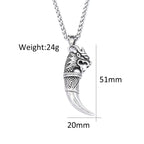 PENDRA Wolfthorn Stainless Steel Wolf Tooth Pendant