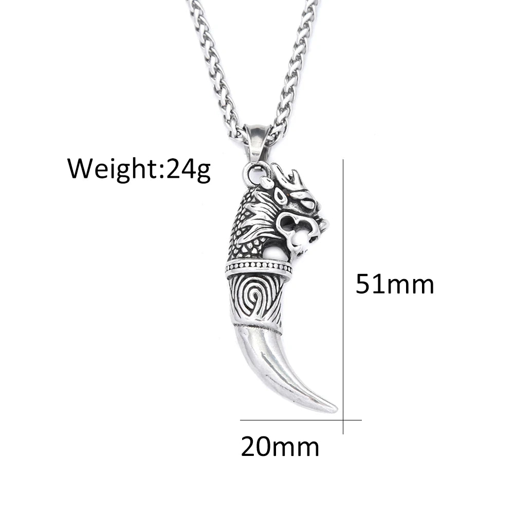 PENDRA Wolfthorn Stainless Steel Wolf Tooth Pendant