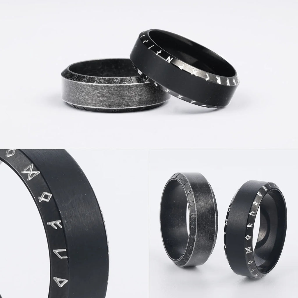 PENDRA Vikings Runes Boyfriend Steel Ring