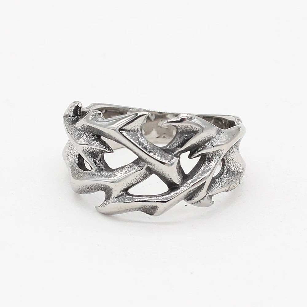 PENDRA Crownthorn Stainless Steel Crown of Thorns Ring