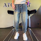 Gradual Change Color 2025 Tied Jeans Men's Summer New Loose Ruffian Handsome Small Feet Pants Trendy Brand Harlan Casual Pants