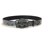 PENDRA Iriselle Leather Black Floral Luxury Belt