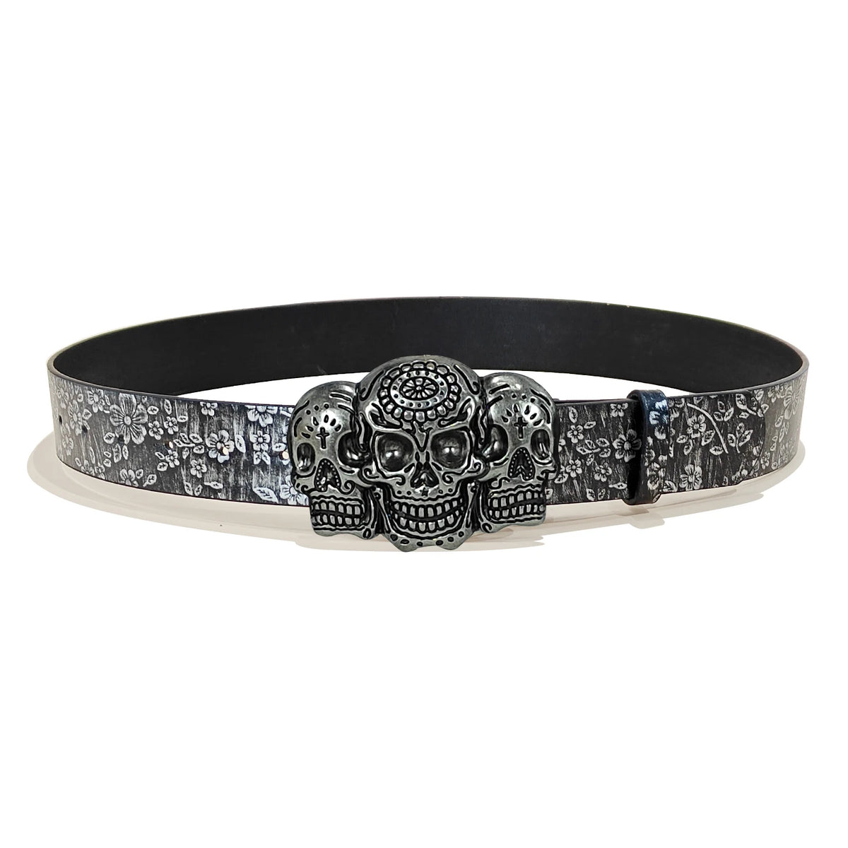 YK2 luxury Designer Punk Men and women's belt unique Gothic fashion Silver Flora Black Pu leather belt decorative Jeans belt