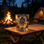 Gothic Skull Bat Whiskey Glass, Ozzy Inspired Gold Rim Cocktail Glass