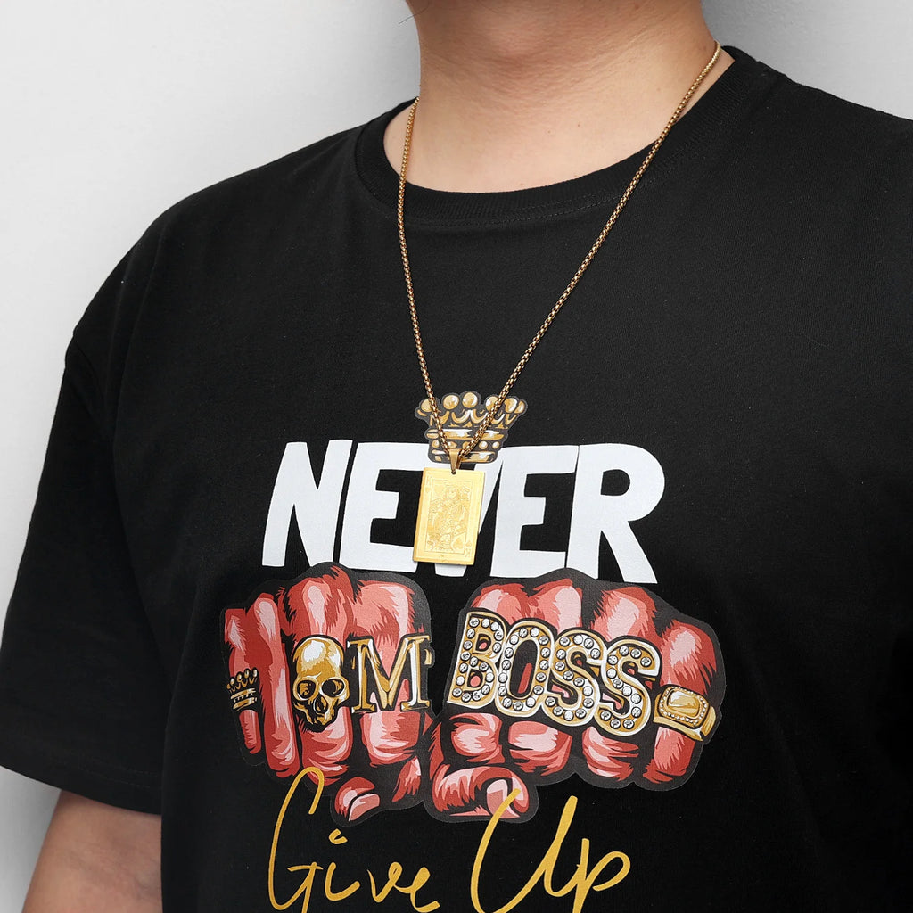 PENDRA Poker King Spades Steel Necklace