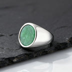 PENDRA High Quality Turquoise Steel Ring