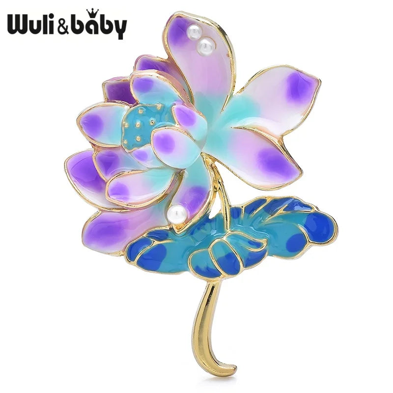 PENDRA Lotuselle Pretty Lotus Flower Brooch