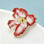 PENDRA Eyeflora Enamel Flower Eye Brooch