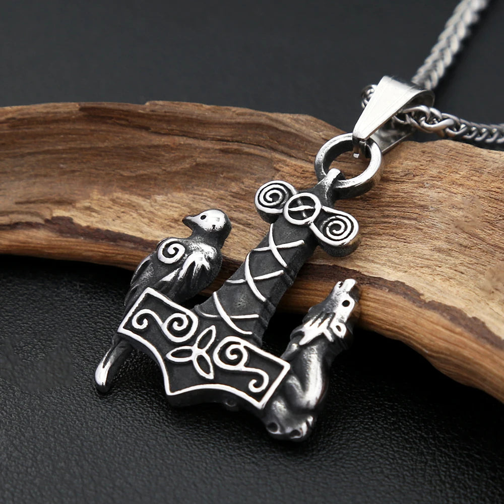 PENDRA Mjolnir Vintage Viking Thor Hammer Pendant