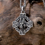 PENDRA Celtic Knot Rune Wolf Necklace