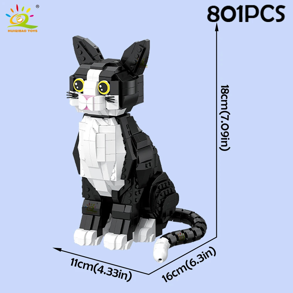 PENDRA Tabby Cat Black Building Set