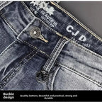 Spring Autumn 2025 Man Luxury Clothing Retro Embossed Denim Jeans for Men High-End Washed Fashion Man Designer Skinny Jeans
