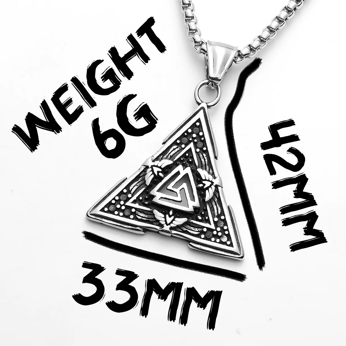PENDRA Odin's Triangle Steel Necklace