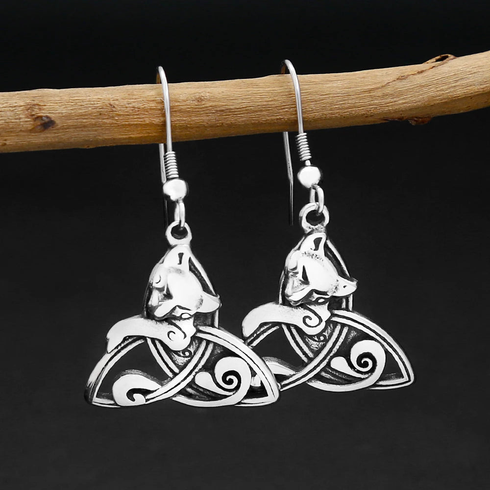 PENDRA Valknut Nordic Rune Earrings