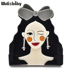 PENDRA Acrylic Beautiful Face Brooch