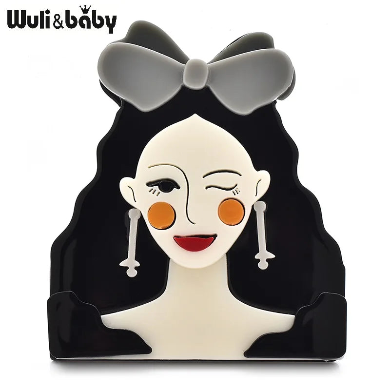 PENDRA Acrylic Beautiful Face Brooch