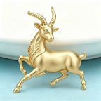 PENDRA Matte-gold Antelope Brooch