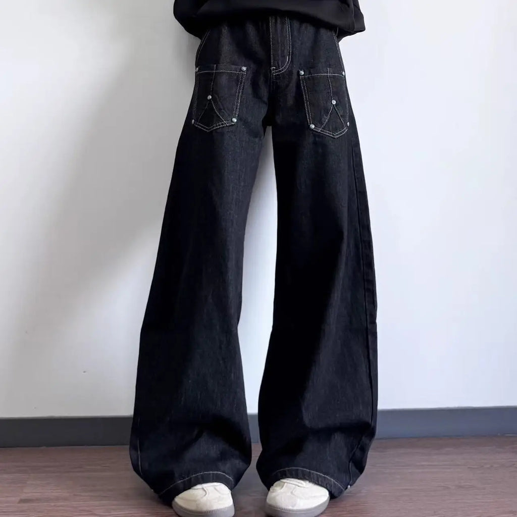 PENDRA Black Bright Line Jeans