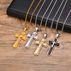 PENDRA Cross Black Gold Pendant Necklace
