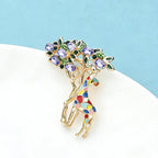 PENDRA Leaf-Eating Giraffe Enamel Animal Brooch