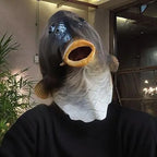 Funny Fish Latex Mask Halloween Costume Realistic Carp Head Mask for Party Cosplay Masquerade