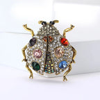PENDRA Jewel Beetle Rhinestone Insect Brooch