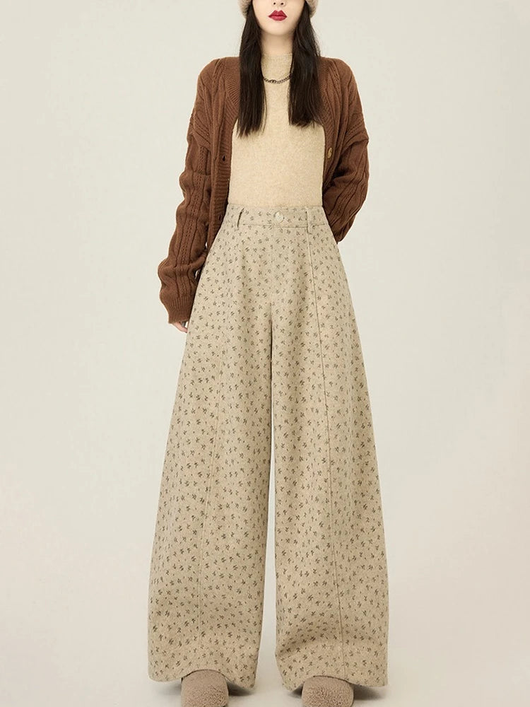 PENDRA Lazy Floral Woolen Pants