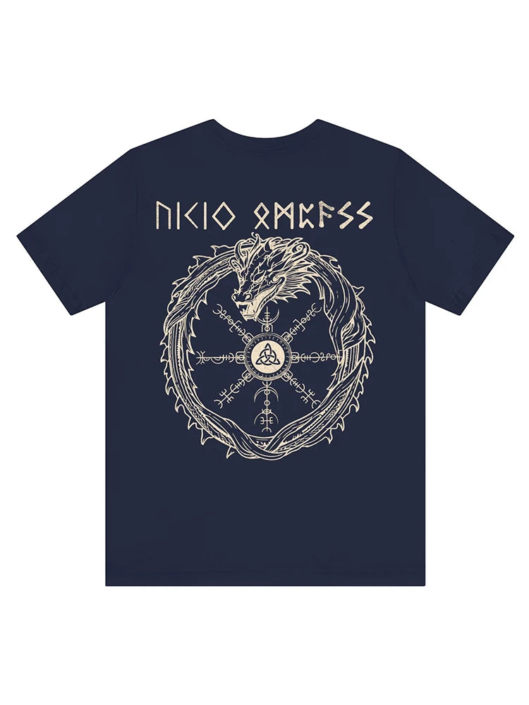 Valhalla Awaits Viking T-shirt Norse Mythology T-shirt Summer Outdoor Casual Men's T-shirt Street Fashion Men's Short Sleeve Top
