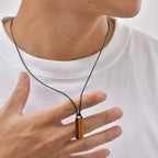 PENDRA Leather Stone Pendant Necklace