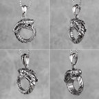 PENDRA Ouroboros Snake Dragon Steel Necklace