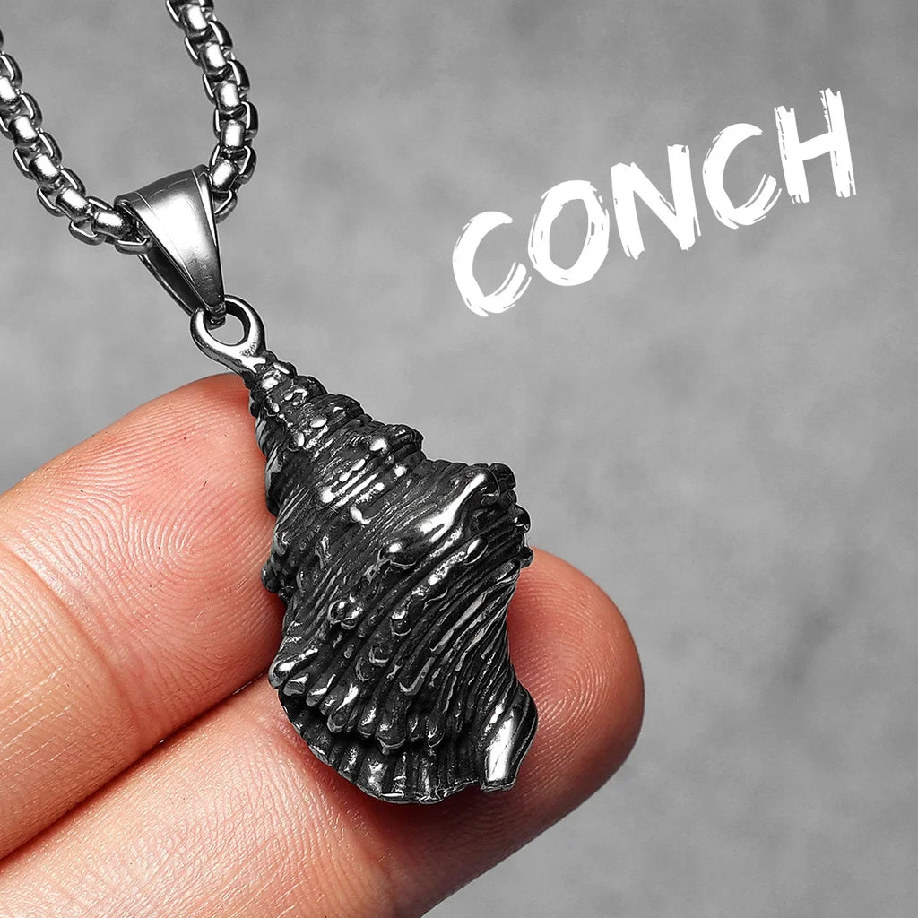 PENDRA Conch Stuff Steel Necklace