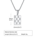 PENDRA Square Checkerboard Pendant Necklace