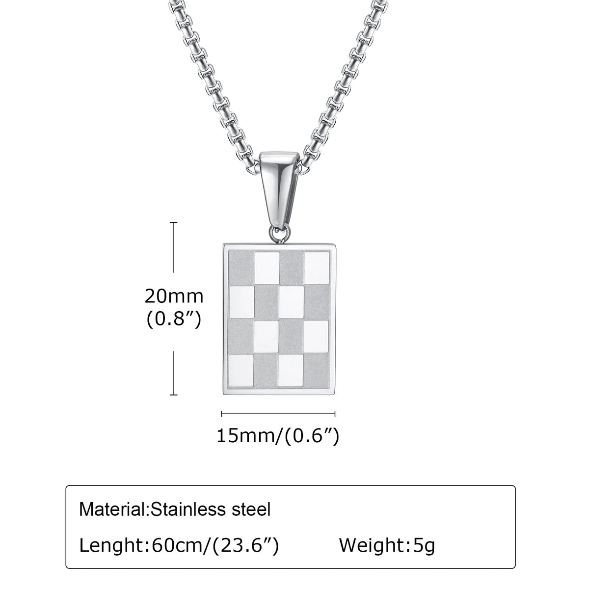 PENDRA Square Checkerboard Pendant Necklace