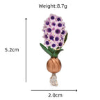 PENDRA Hyacintha Two-Tone Enamel Flower Brooch