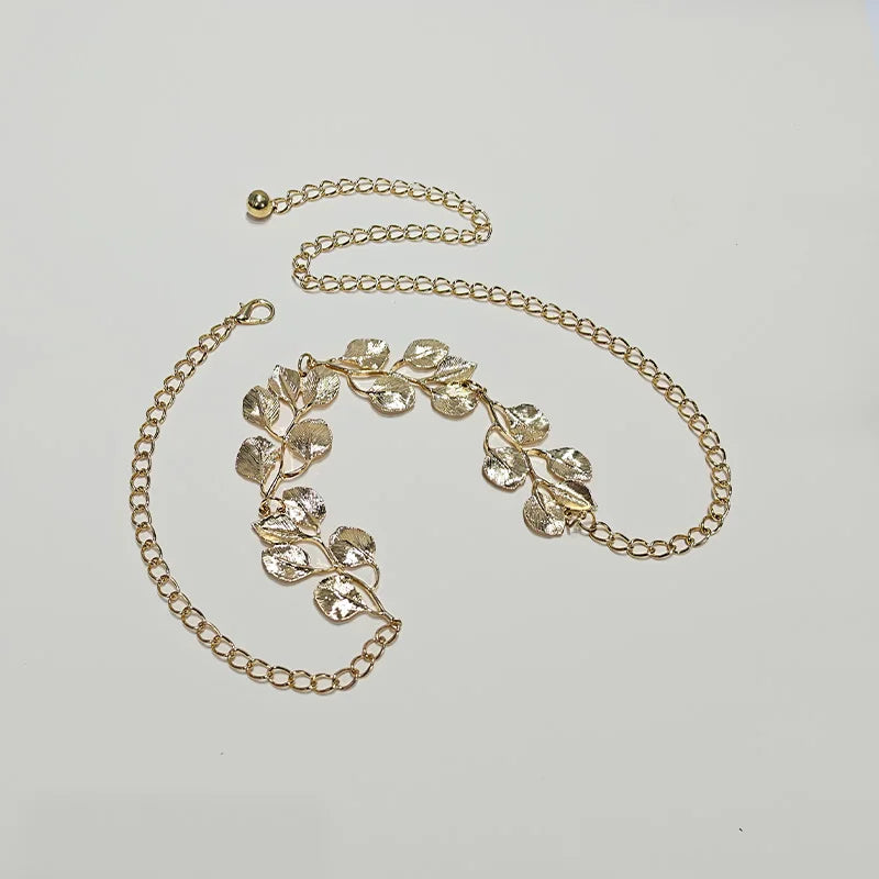 Luxury Designer Belt Female Summer Vacation Petal Flower Elegant Waist Chain for Women Beach Belly Chain Belt Party Body Jewelry