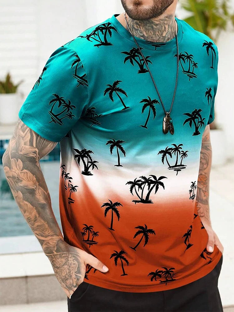 PENDRA Hawaiian Print Are T-Shirt