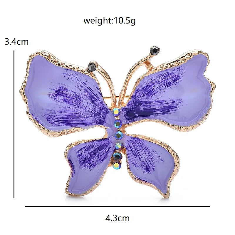 Wuli&baby Enamel Swallowtail Butterfly Brooch Pins For Women Jewelry Accessory For Suit And Dress Insect Badge