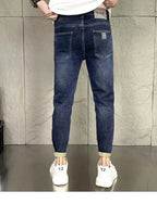 New Harajuku Fashion Trendy Spring Autumn Slim Fit Casual Jeans for Men Vintage Tapered Pencil Pants Stretch Boyfriend Jeans