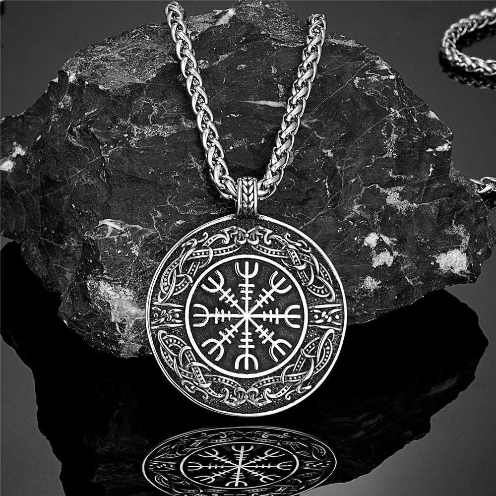 PENDRA Rune Compass Leather Necklace