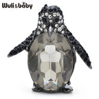 PENDRA Nightpenguin Black Crystal Penguin Brooch