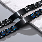 Customized Watch Band Bracelet for Men,Personalized Stainless Steel Chunky Bracelet,Luxury DAD Husband Boyfriend Gift