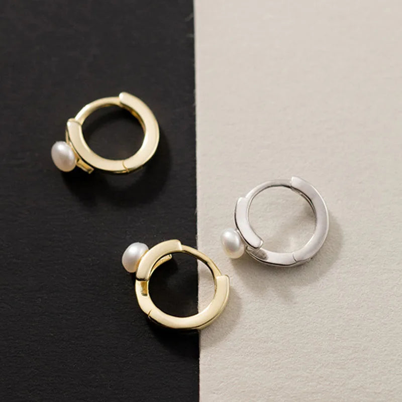 PENDRA Silver Gold Pearl Earrings